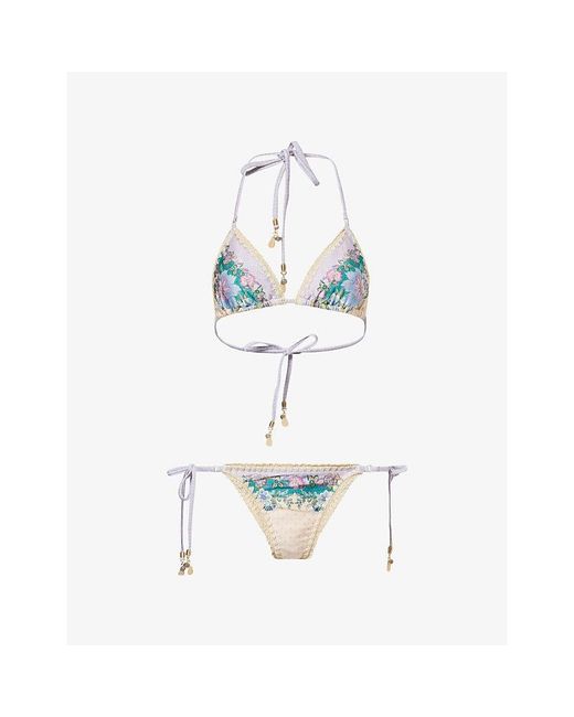 Zimmermann White Indra Crochet-Detail Bikini Set