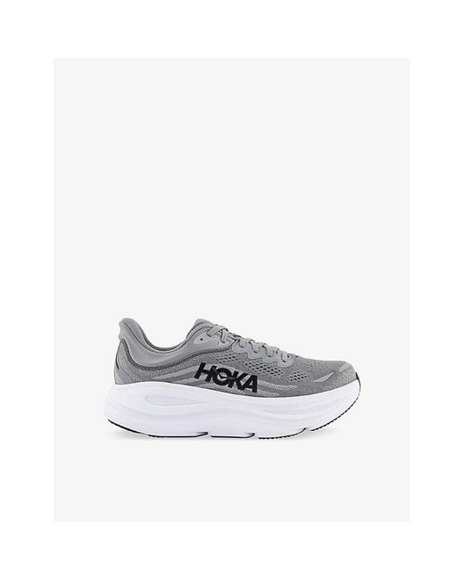 Hoka One One Gray Bondi 9 Mesh Low-Top Trainers for men