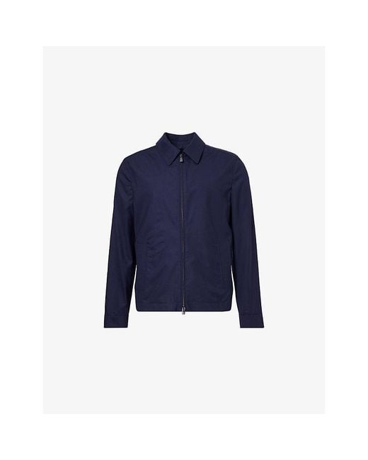 Corneliani Blue Tropica 170S Zipped Virgin-Wool Jacket for men