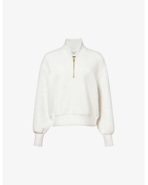 Varley White Davidson Relaxed-fit Stretch-woven Sweatshirt