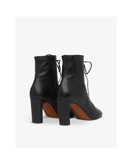 Whistles Dahlia Leather Lace-up Boots in Black | Lyst