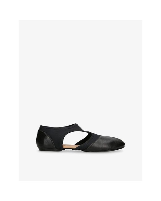 Maison Margiela Black Tabi Jazz Leather And Woven Loafers