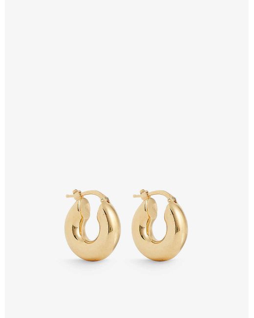 Jil Sander Metallic Classic Brand-engraved -tone Brass Earrings