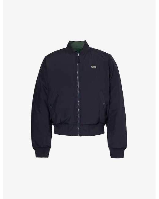 Lacoste Blue Brand-patch Reversible Shell Jacket for men
