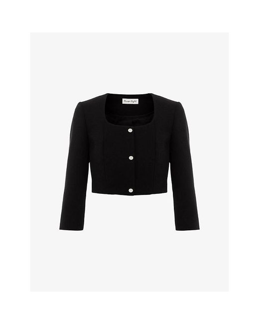 Phase Eight Black Miranda Cropped Woven Jacket