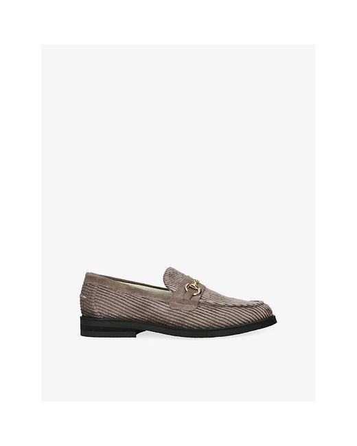 Duke & Dexter Brown Wilde Horsebit Corduroy Penny Loafers for men