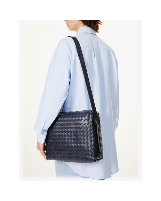 Bottega Veneta Blue Borsa Avenue Leather Cross-body Bag for men