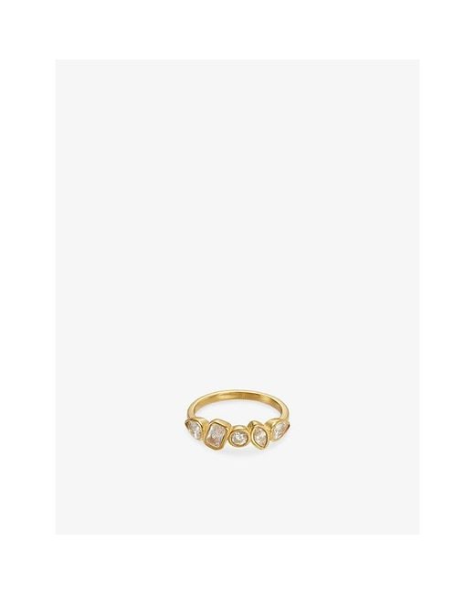 Indigo Lune Metallic Nova 18Ct Plated Stainless Steel Ring
