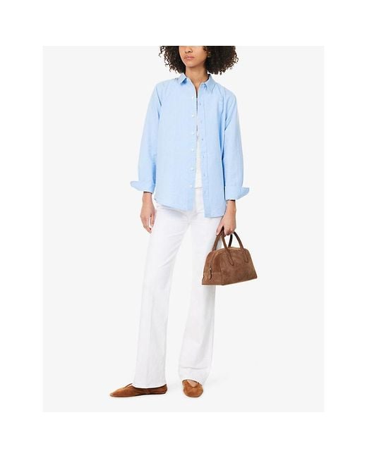 Mother White The Kick It Straight-Leg Denim Jeans