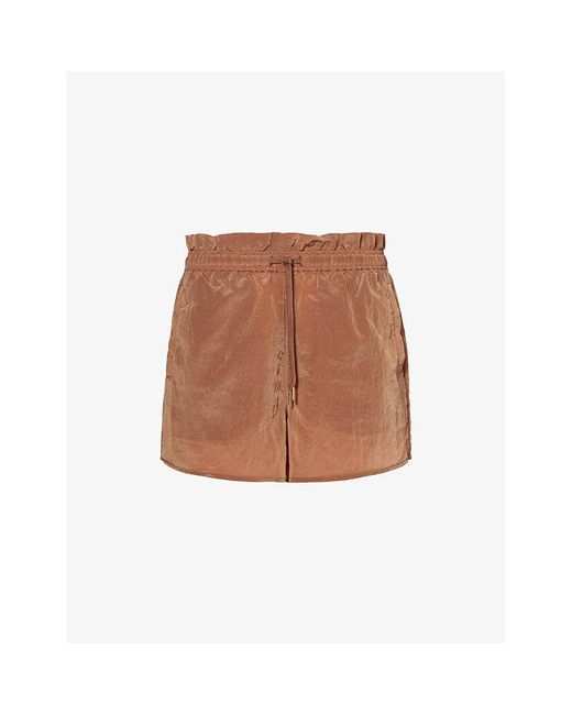 Varley Brown Tulair Elasticated-waist High-rise Shell Shorts