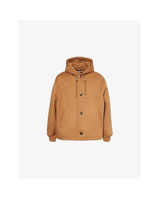 Loewe Brown Wool-Blend Hooded Jacket for men