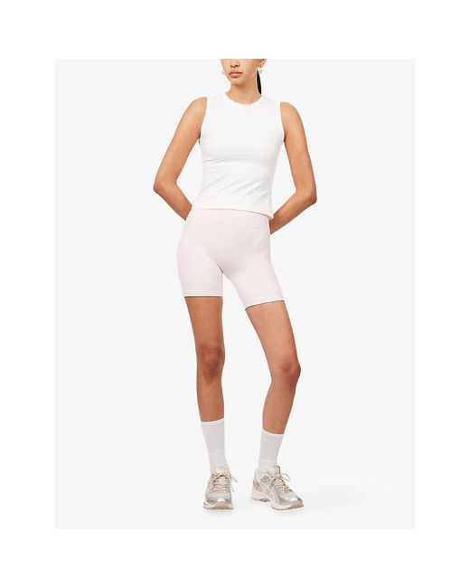 Sisterly Tribe White Cosy Soft Sleeveless Stretch-Cotton Tank Top