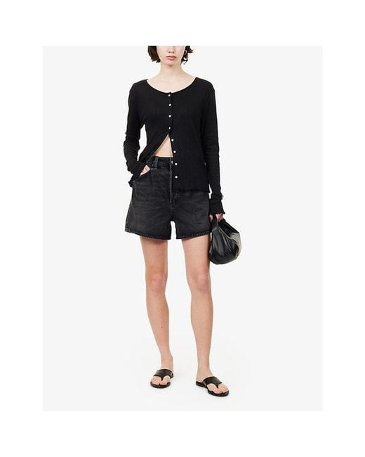 Agolde Blue Lyonne High-Rise Denim Shorts