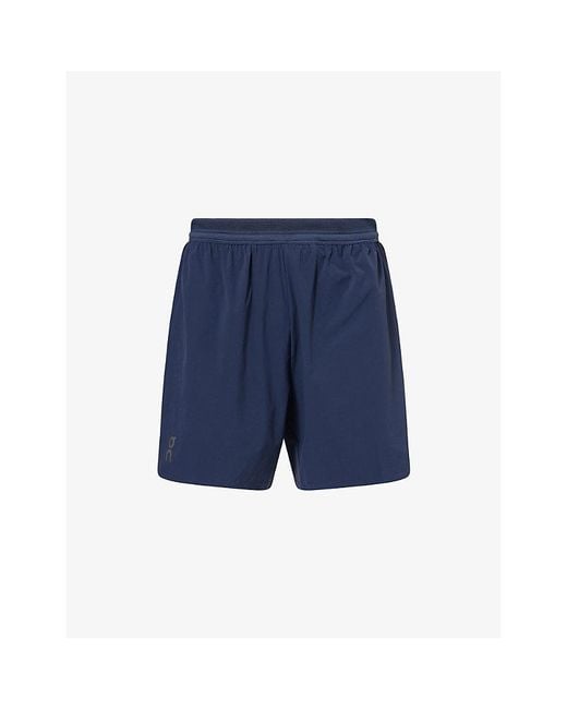 On Shoes Blue Performance 7' Stretch-Woven Shorts for men