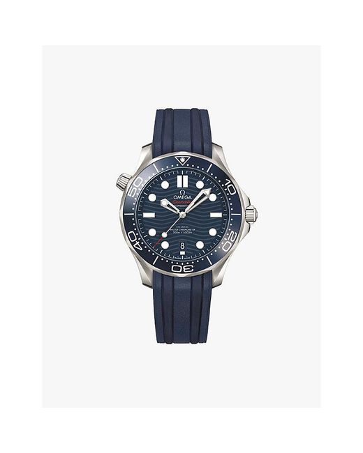 Omega Blue 210.32.42.20.03.001 Seamaster Diver Steel And Rubber Automatic Watch for men