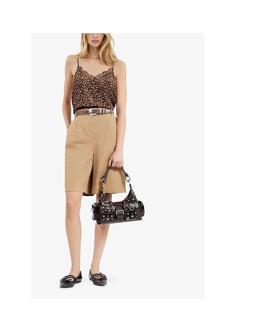 The Kooples Black Amelia Stud-Embellished Leather Shoulder Bag
