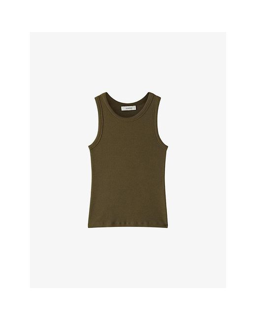 Joseph Green Yeux Ribbed Stretch-Cotton Vest Top