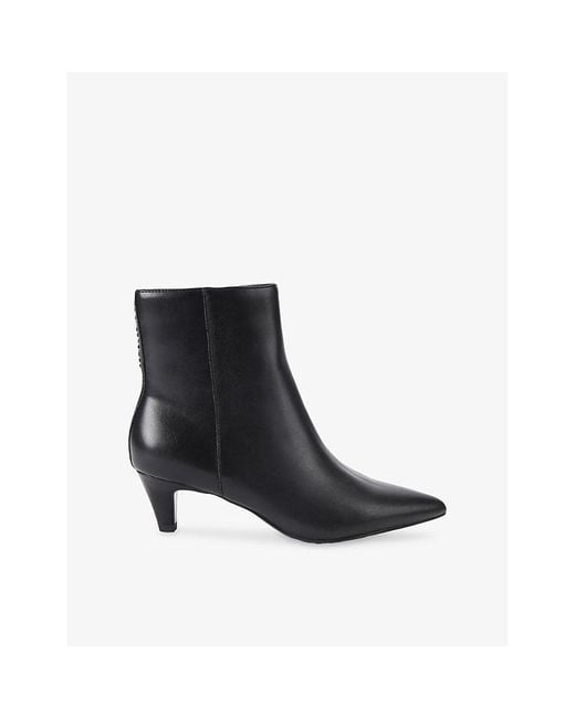 KG by Kurt Geiger Black Tansy Leather Heeled Ankle Boots