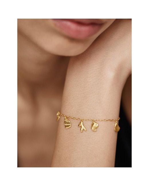 Monica Vinader White Fragments Asymmetric 18Ct-Plated Vermeil Sterling- Chain Bracelet