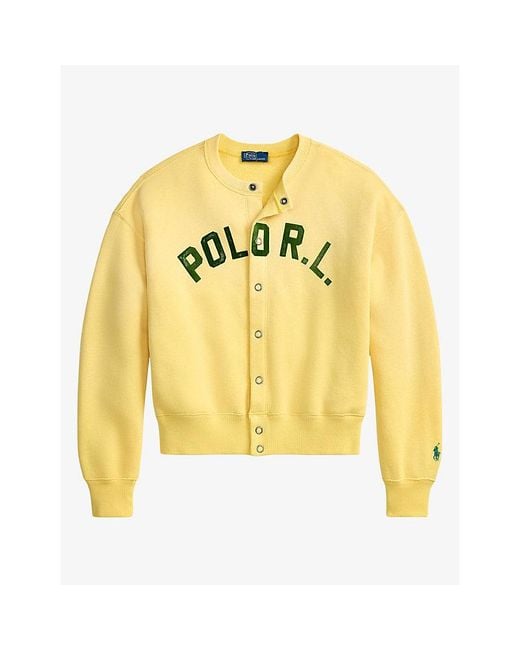 Polo Ralph Lauren Yellow Branded Round-Neck Cotton Cardigan