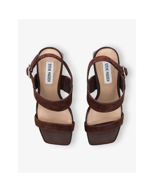 Steve Madden Brown Wendie 880 Suede Heeled Sandals