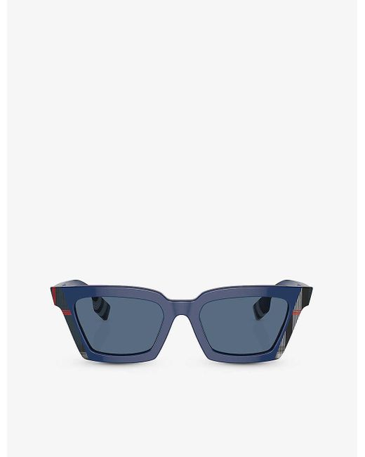 Burberry Blue Be4392u Briar Rectangle-frame Acetate Sunglasses