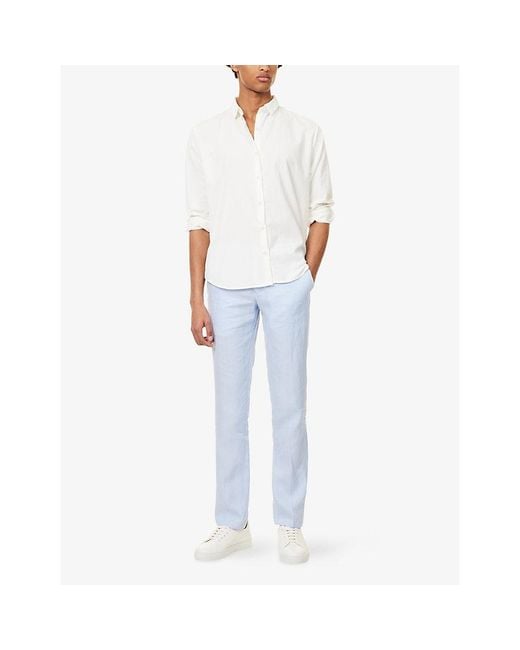 Orlebar Brown Blue Griffon Tapered-Leg Linen Trousers for men
