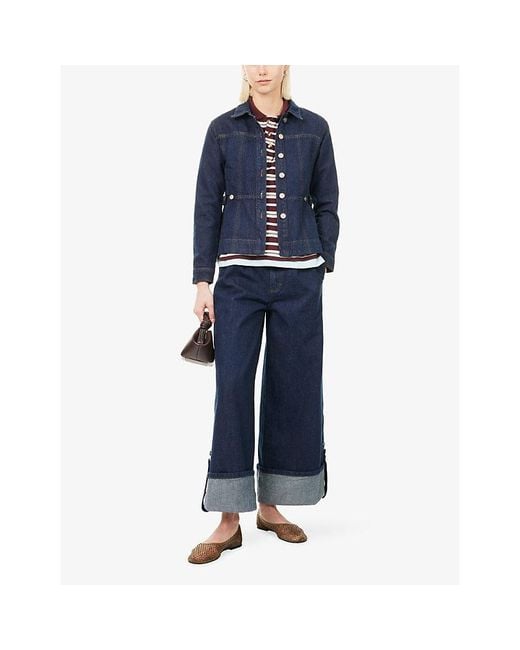 Damson Madder Blue Wylie Turn-Up Denim Jeans