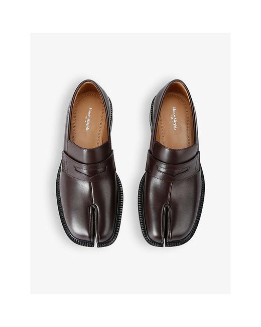 Maison Margiela Brown Tabi County Panelled Leather Loafers