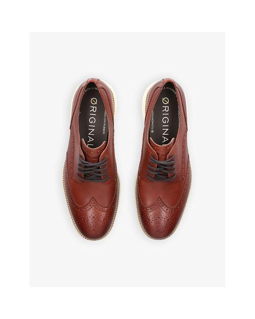 Cole Haan Brown Øriginalgrand Wingtip Leather Shoes for men
