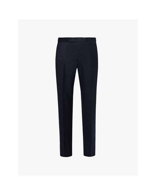 Thom Browne Blue High-rise Slim-fit Wool Trousers for men