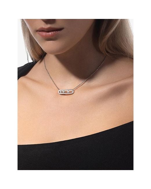Messika Metallic Move Classique Ciselé 18Ct And 0.20Ct Diamond Necklace