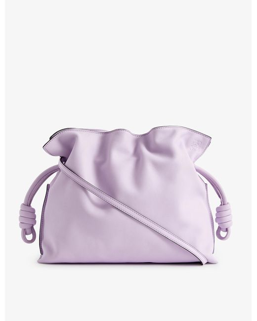 Loewe Purple Flamenco Leather Clutch Bag for men