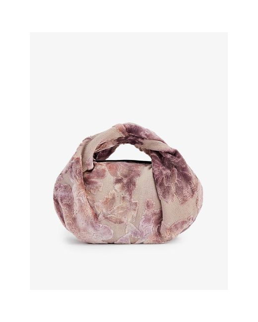 Dries Van Noten Pink Twist Velvet-jacquard Top-handle Bag