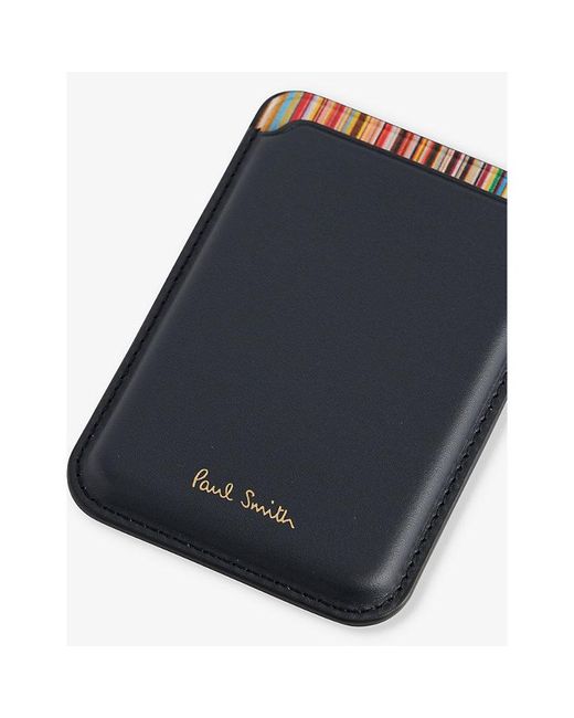 Paul Smith Blue Iphone 15 Pro Magsafe Woven-blend Card Holder for men