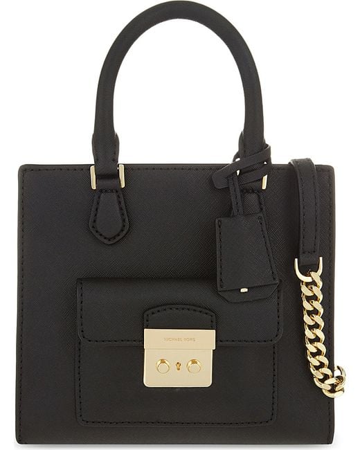 MICHAEL Michael Kors Black Bridgette Small Saffiano Leather Messenger