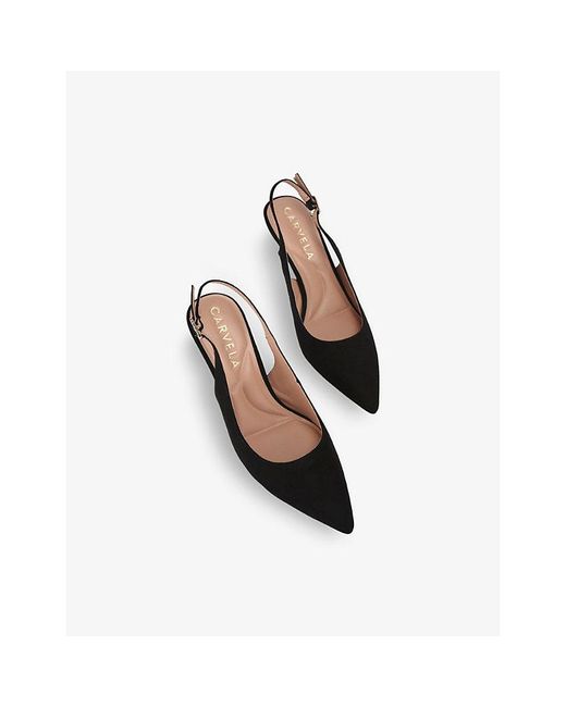 Carvela Kurt Geiger Black Allegra Slingback Heeled Suede Pumps