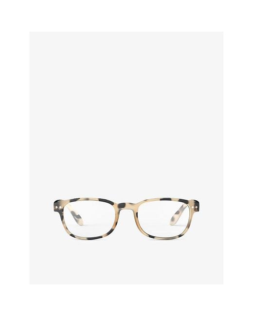 Izipizi Metallic #B Square-Framed Tortoise Reading Glasses for men