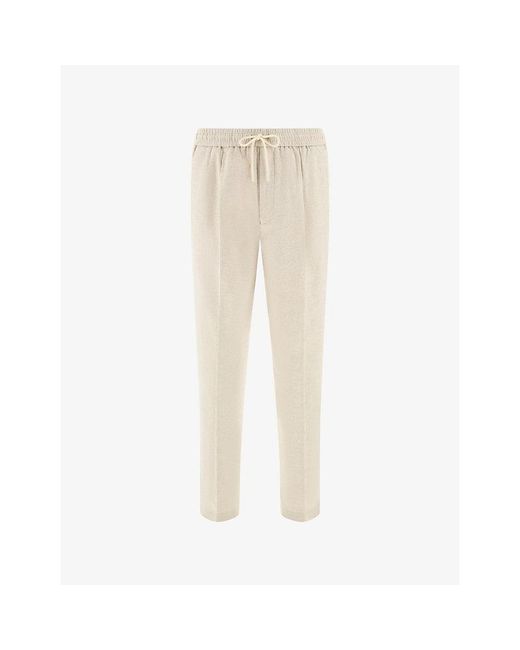 Boggi Natural City Tapered-Leg Cotton And Linen Trousers for men