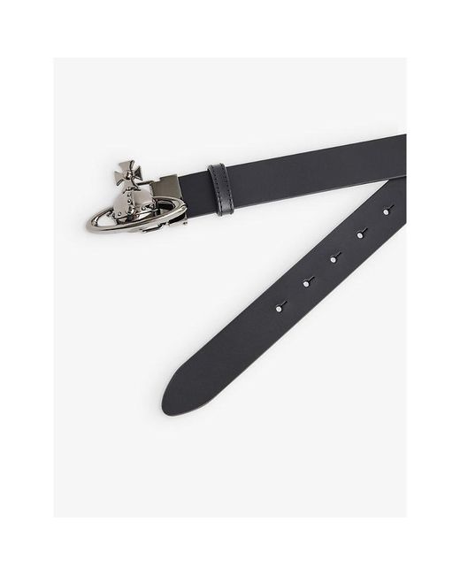 Vivienne Westwood Black Orb-embellished Leather Belt for men
