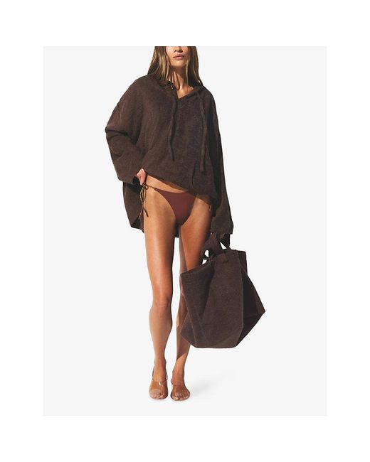 Skims Brown Terry Cover-Ups Oversized Cotton Hoody