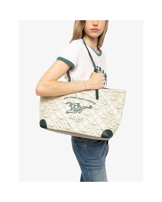 Zadig & Voltaire Metallic Z-Shopper Monogram Canvas Tote