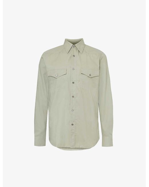 Paul Smith Green Cuban Flap-pocket Regular-fit Cotton Shirt Xx for men