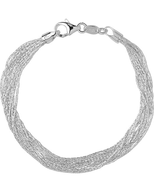 Links of London Metallic Silk 10 Row Sterling Silver Multi-chain Bracelet