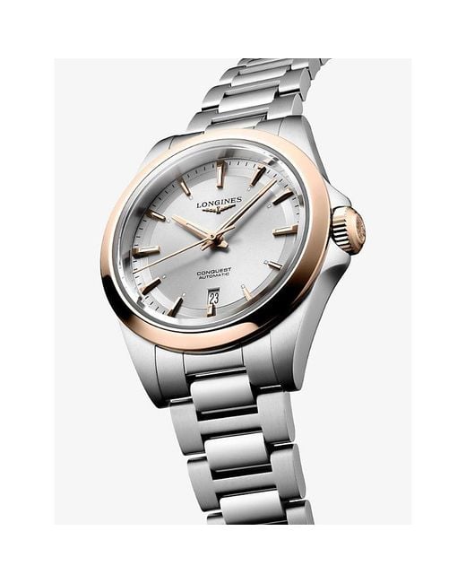 Longines Metallic L3.320.5.72.6 Conquest Stainless-Steel And 18Ct Rose Cap 200 30Mm Automatic Watch for men