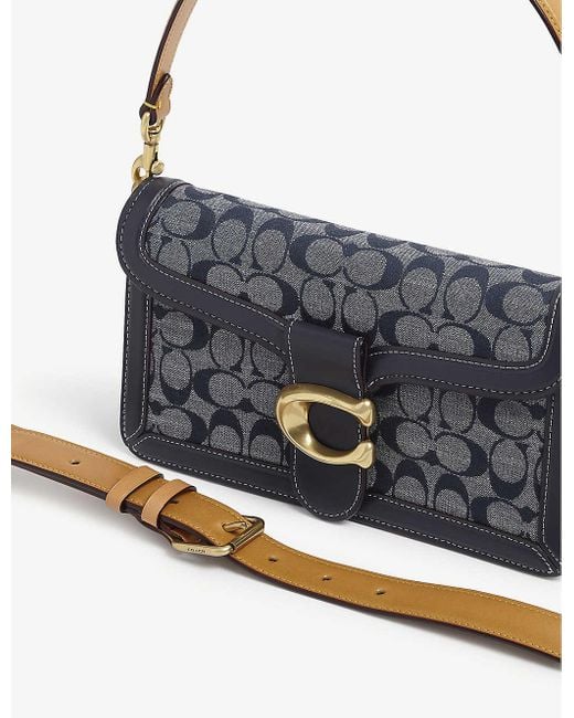 COACH Tabby Chambray Denim Shoulder Bag in Chambray Midnight Navy (Blue