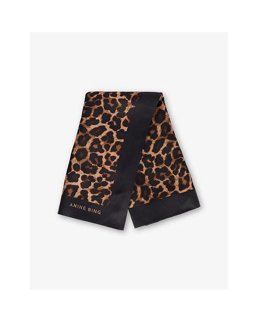 スカーフ York Monogram Scarf - ANINE BING - Silk - Printed Anine Bing York-Print Silk Scarf in Black | Lyst