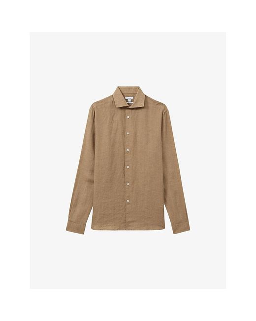 Reiss Natural Ruban Regular-Fit Linen Shirt for men