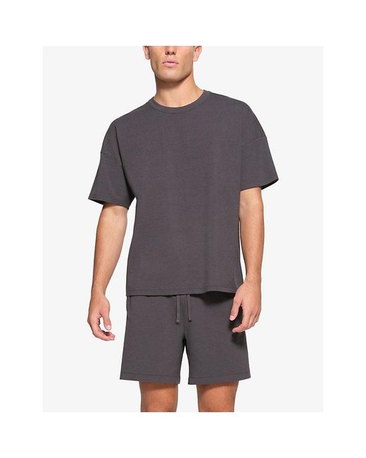 Skims Blue Lounge Relaxed-Fit Cotton-Blend Jersey T-Shirt for men