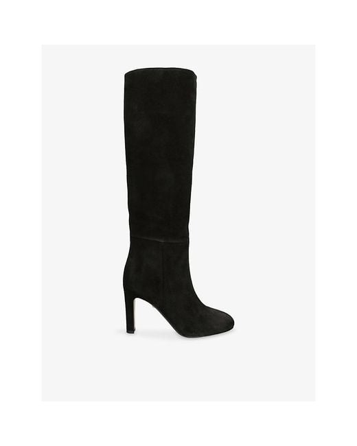 ALEVI Black Auryn 95 Suede Heeled Knee-High Boots